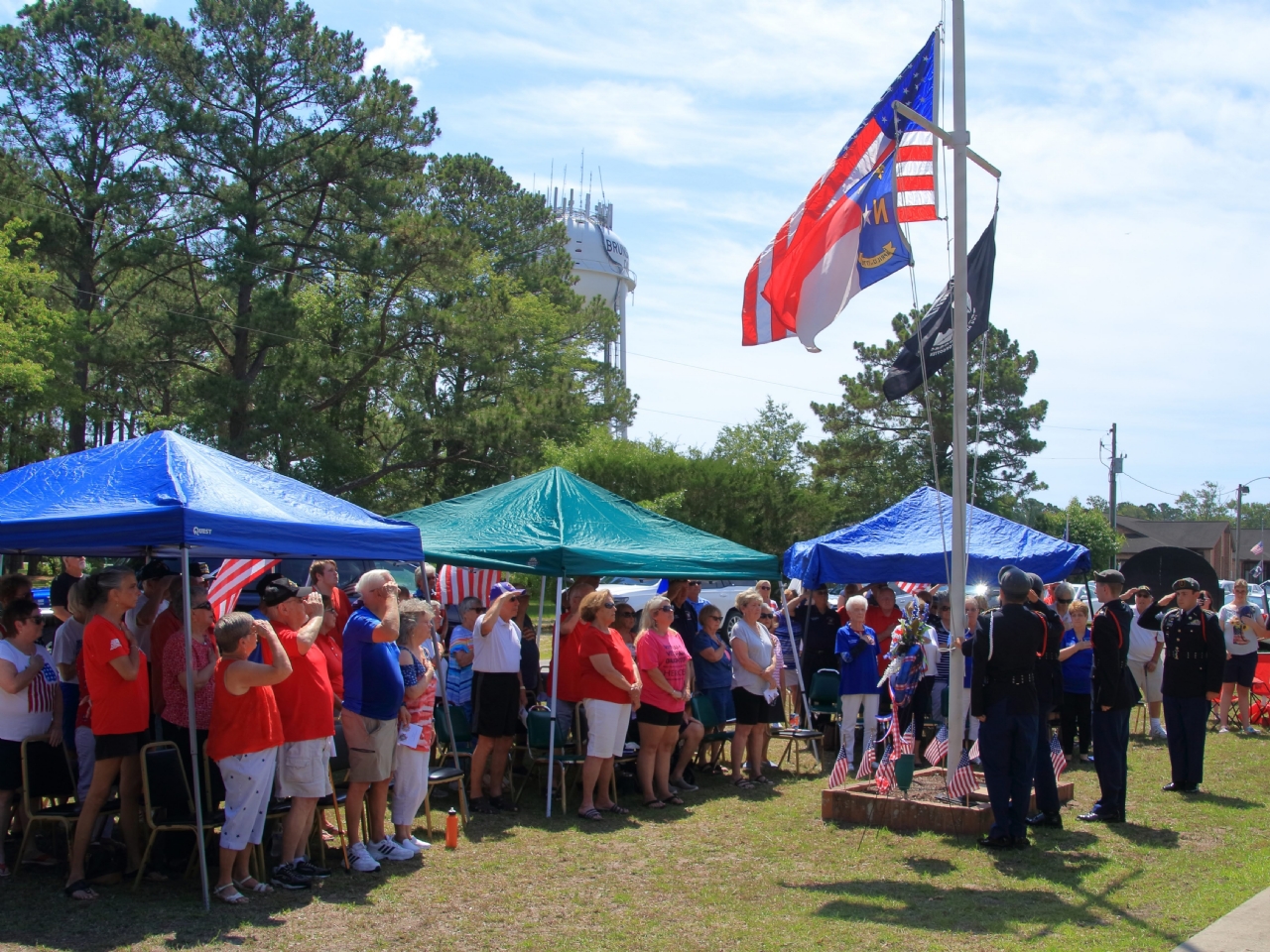 Large Crowds gathered at the Calabash VFW Post 7288 for the annual Memorial Day Ceremony.